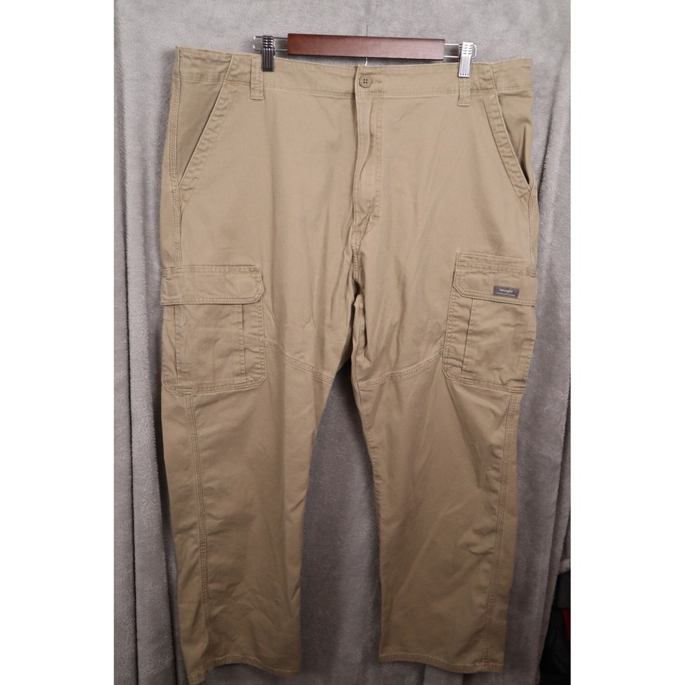 Wrangler Mens Relaxed Fit Cargo Pants Khaki Tan 42x30 1070ABWEW Stretch Cotton